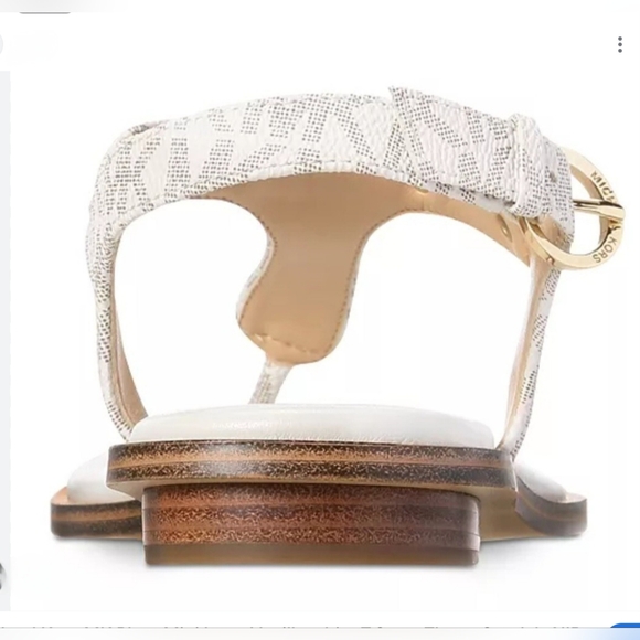 Michael Kors Sandals Women’s Size 8 – Vanilla With Signature MK Logo - Picture 3 of 4